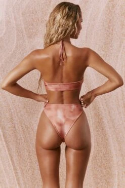 High Leg Bikini Bottoms In Rust -Sway Line Zone ns0002 7 kiri rust acid wash high waisted bikini set 1