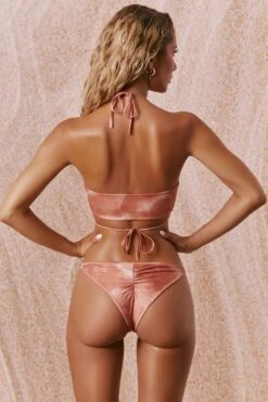 Cross Strap Bikini Top In Rust -Sway Line Zone ns0003 7 rathana rust acid wash strappy bikini set