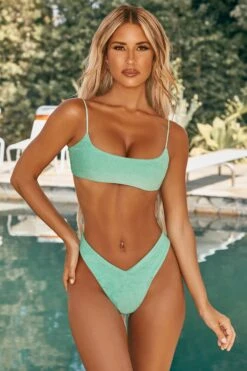 V Waist Bikini Bottoms In Aqua -Sway Line Zone ns0007 1 chea aqua strappy square neck bikini set 1 1 1