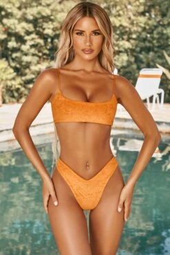 V Waist Bikini Bottoms In Orange -Sway Line Zone ns0007 1 chea orange strappy square neck bikini set 1 1 e705f131 49fe 4670 8a9c 70eb162527de
