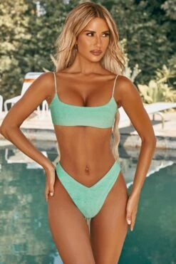 V Waist Bikini Bottoms In Aqua -Sway Line Zone ns0007 2 chea aqua strappy square neck bikini set 1 1 1