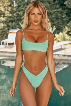 V Waist Bikini Bottoms In Aqua -Sway Line Zone ns0007 3 chea aqua strappy square neck bikini set 1 1 1