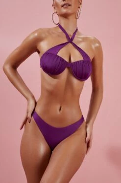 Give Me Fever V Shaped Bikini Bottoms In Purple